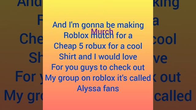 My roblox fan group (it's called Alyssa fans) смотреть онлайн