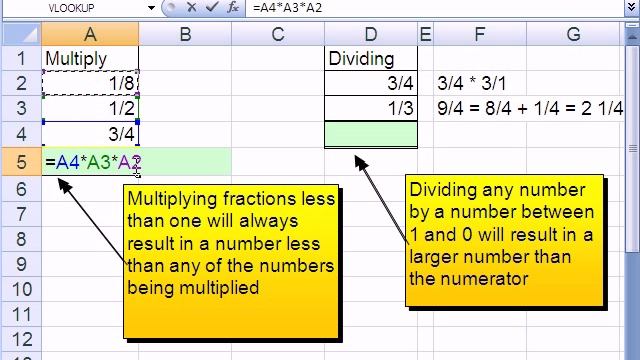 Excel Busn Math 19: Multiplying & Dividing Fractions смотреть онлайн