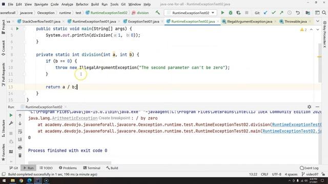 98 - Exceptions pt 04 - Throw Runtime Exception смотреть онлайн
