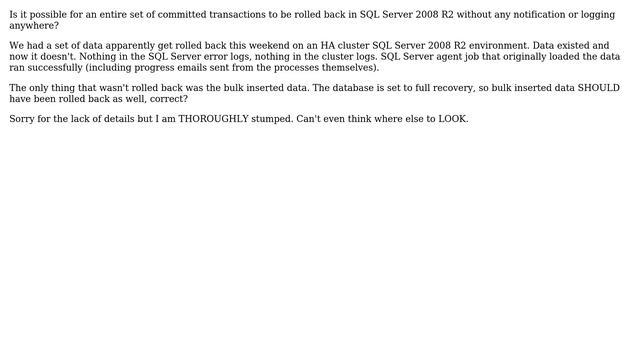 Sneaky rollback in SQL Server 2008 R2 смотреть онлайн