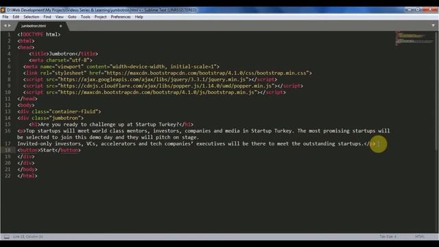 Creating call to action Jumbotron in Bootstrap смотреть онлайн