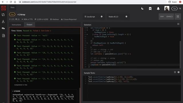 Increment an array of ints by 1?? (Javascript solution) смотреть онлайн