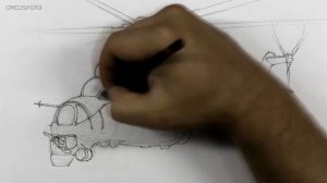 How to draw military helicopter ( Mi-24 ) - Easy Perspective Drawing 39