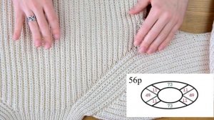 Экспресс описание. Свитер Полупатентной резинкой спицами.