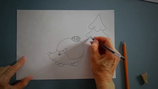 Рисуем Ёжика Графика для дошкольников смотреть онлайн