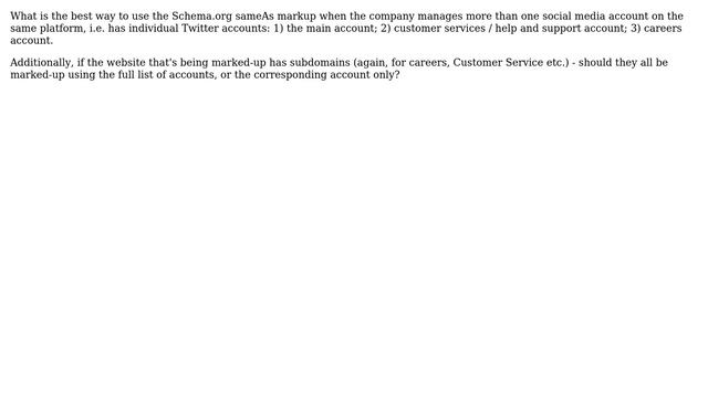 Webmasters: sameAs Schema.org markup for multiple social media accounts смотреть онлайн