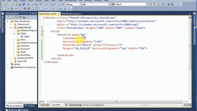 DataGrid Properties In WPF Application (C#) смотреть онлайн