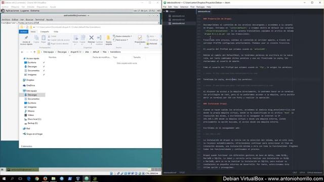Debian VirtualBox - Drupal 8.1.3 Español. смотреть онлайн