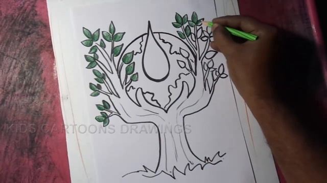 How to Draw Save Trees / Save Water / Save Earth Poster Drawing смотреть онлайн