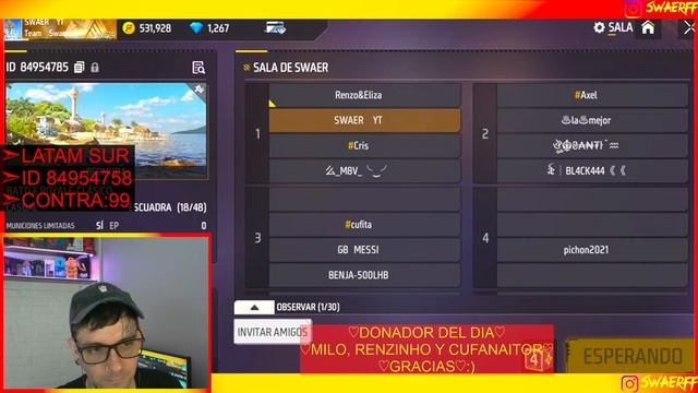 LIVE ON ?RANKEANDO CON SUSCRIPTORES ? SWAER EN VIVO ?FREE FIRE MOBILE ? смотреть онлайн
