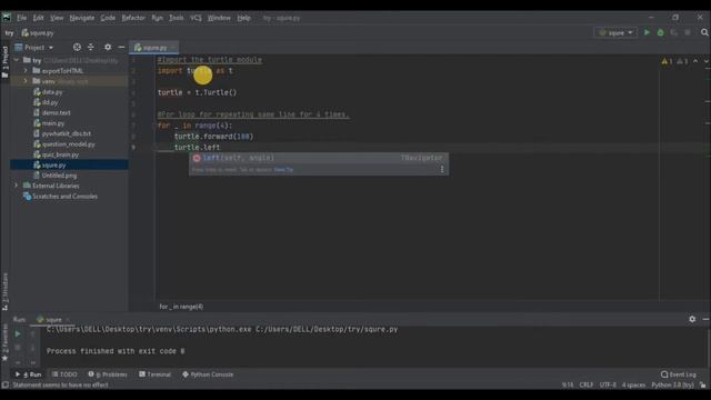 Draw Square | Python project | Turtle Tutorial смотреть онлайн