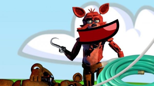 Freddy Fazbear gets THICC by Foxy, Water Inflation Force Feed - FNAF