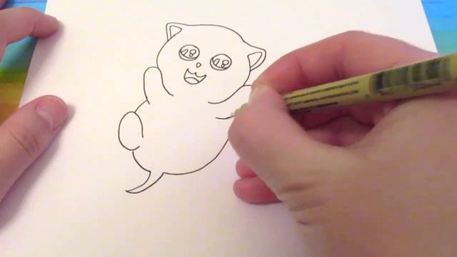 Как нарисовать КОТИКА фломастерами? Рисунки фломастерами для срисовки смотреть онлайн