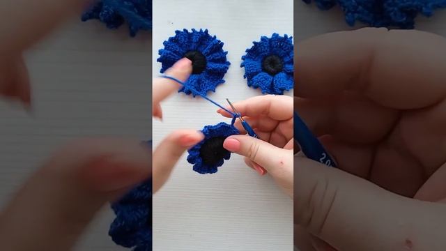 Вязаный цветок Василёк. Мастер-класс. смотреть онлайн