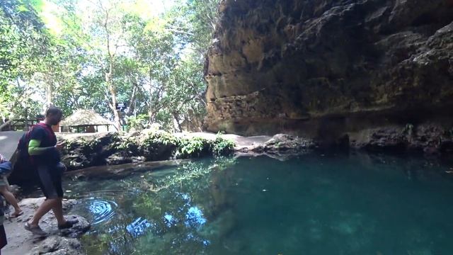 Природный бассейн с видом на море в джунглях. Шикарное утро на острове. смотреть онлайн
