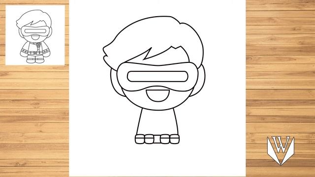 Как нарисовать Циклоп шаг за шагом, Easy Draw | Скачать бесплатно раскраски смотреть онлайн