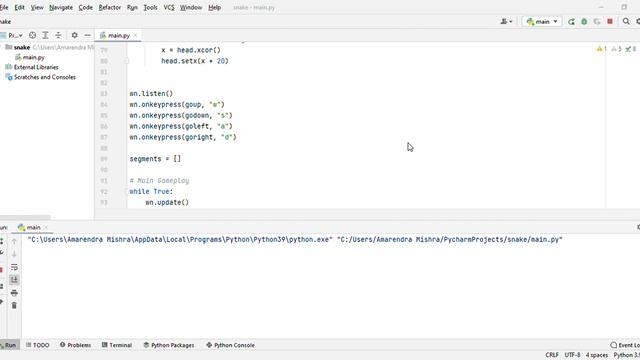 SNAKE GAME through python code смотреть онлайн