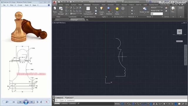 AutoCAD 3D Modeling Chess Sets Pawn Tutorial Exercise 19 смотреть онлайн