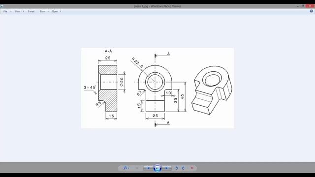 How to create a 2D model of a part using AutoCAD 2015 part 8 смотреть онлайн