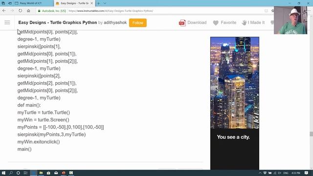Python Turtle - Fractal Repeating Shapes - Python Beginners Tutorial Learn Python Fast смотреть онлайн