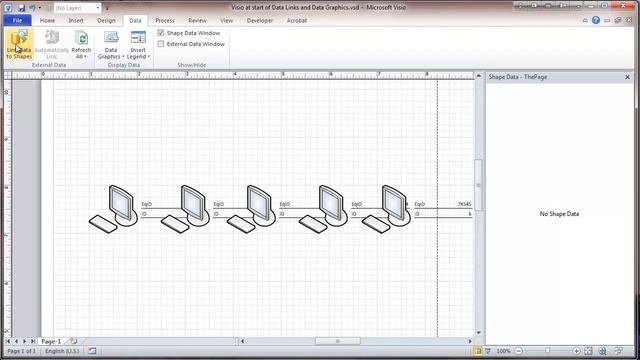 Visio 2010 Network Diagram Data Links and Data Graphics Tutorial смотреть онлайн