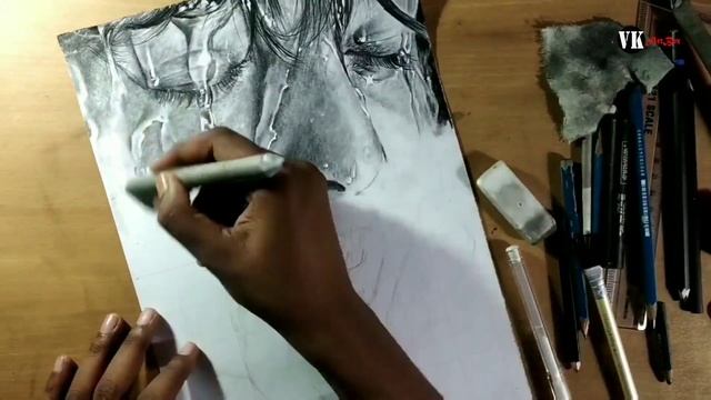 Hyper realistic sketch | Water texture on the face | by #vkartbox смотреть онлайн