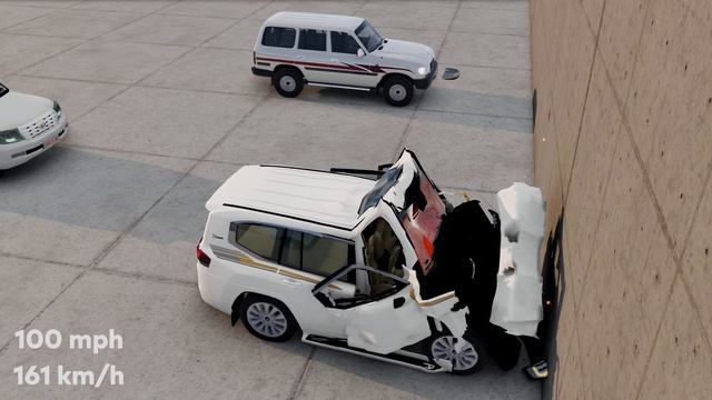 TOYOTA LC 80 Vs TOYOTA LC 100 Vs TOYOTA LC 200 Vs TOYOTA LC 300 Vs WALL. 160 KmH CRASH TEST - BeamN