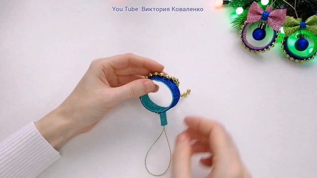 ?Игрушка на елку за 2 минуты ?Новогодние поделки ?Декор елочного шарика ? смотреть онлайн