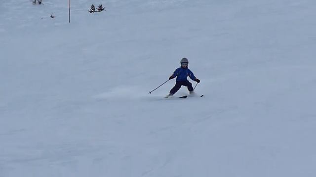 Давид на лыжах. Короткие поворотики. Вербье. Янв 2010 смотреть онлайн