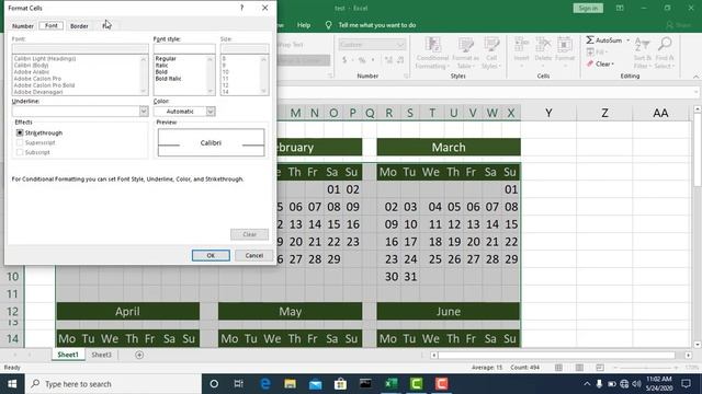 How to make calendar in Microsoft Excel 2019 Part 2 смотреть онлайн