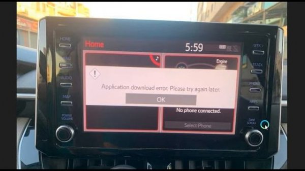 شاشة تويوتا وارد امريكي حذف رسالة تحميل التطبيق application download error please try again later