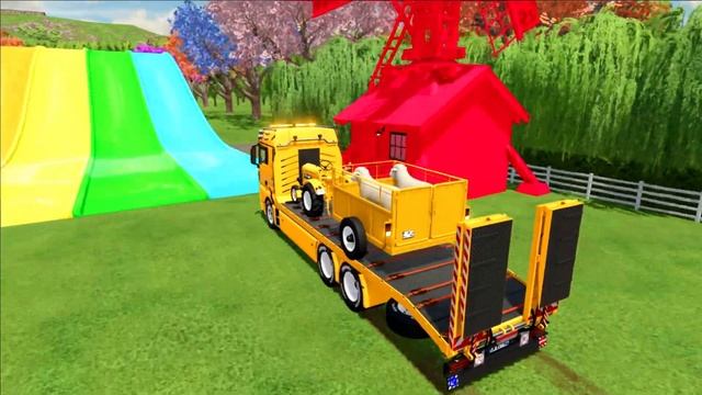 SHEEP FEEDING & TRANSPORTING WITH PORSCHE TRACTOR | TRANSPORT TRUCK | FARMING SIMULATOR 22 смотреть онлайн