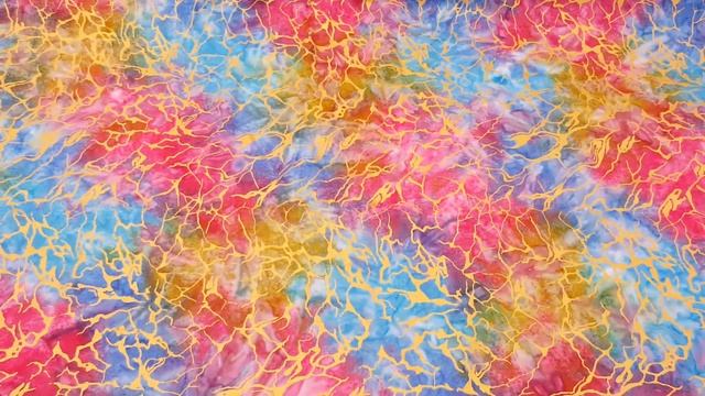 Michael Miller multicolor batik fabric with metallic gold marble pattern смотреть онлайн