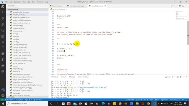 Insert new Item Inside A List Using insert() In Python #107 #LingarajTechhub смотреть онлайн