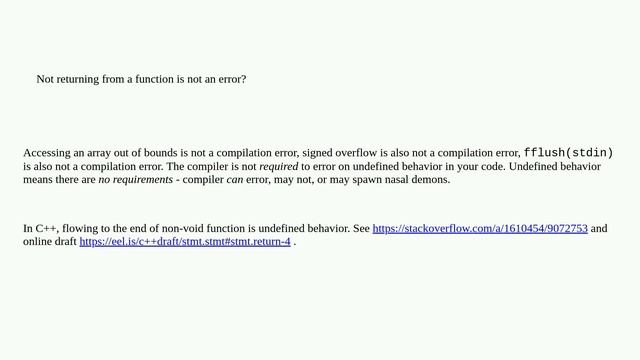 Not returning from a function is not an error? смотреть онлайн