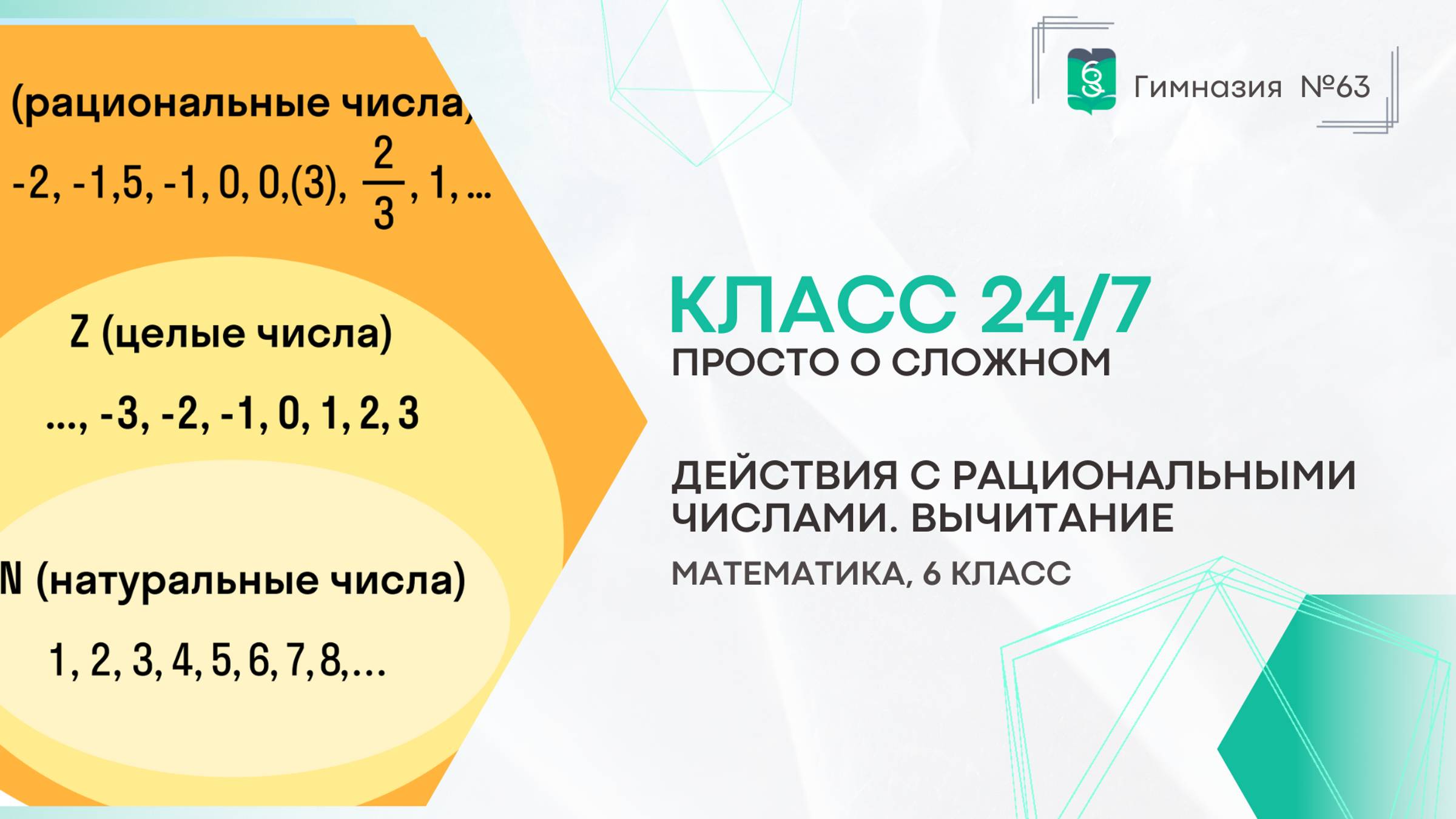 Класс 24 на 7. 6 класс. Математика. Действия с рациональными числами: вычитание смотреть онлайн