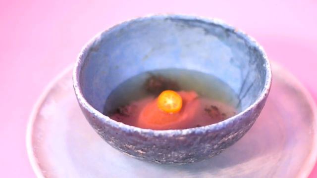 New dessert 🌊 Baby Brown banana sorbet, Kumquat, Lapsang Souchong tea gel and Vanilla 👾 смотреть онлайн