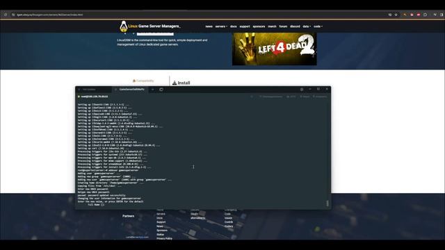 Создание игрового сервера L4D2 [LGSM]