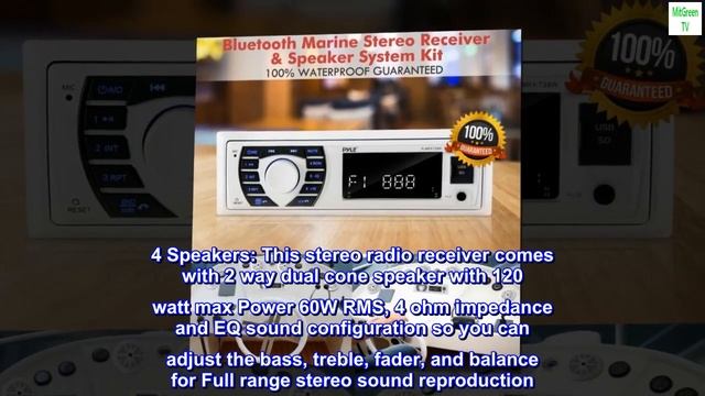 Marine Radio Receiver Speaker Set 12v Single Din Style Bluetooth Compatible Waterproof Digital Boat смотреть онлайн