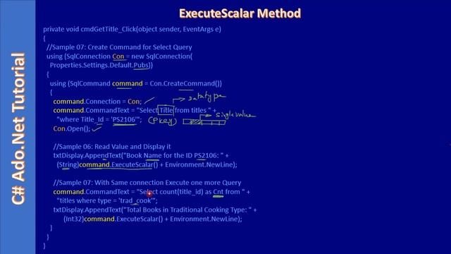 SqlCommand | Part 4 - ExecuteScalar Example | Ado Net Tutorial #010 смотреть онлайн