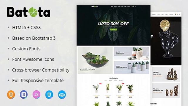 Batota E-Commerce Bootstrap Responsive Template | Themeforest Website Templates and Themes смотреть онлайн