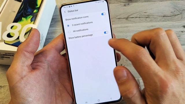 Galaxy A80: How To Add Battery Percentage Sign To Status Bar