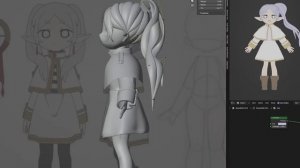 Сделала аниме персонажа в 3д |  Процесс Моделирования Персонажа В Blender 3d | Фрирен