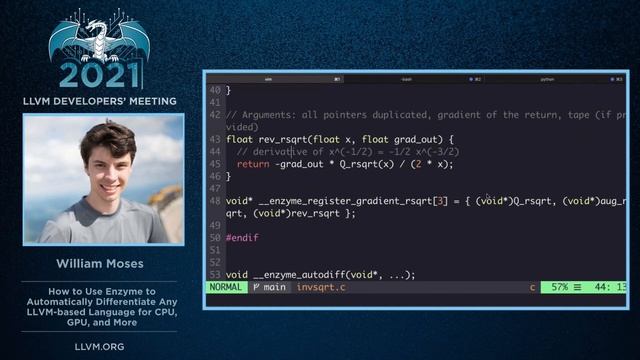 2021 LLVM Dev Mtg “How to Use Enzyme to Automatically Differentiate Any LLVM-based Language for...” смотреть онлайн