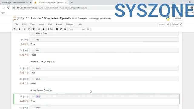 Python Tutorial | Python Programming Tutorial for Beginners | Python Lecture 7 Comparison Operators смотреть онлайн