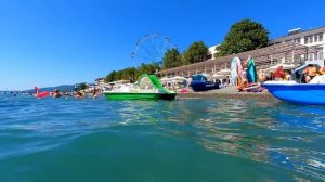 Днем на пляже "Калипсо" и цены в столовой "Тополь" Лазаревское 03.07.2023. ?ЛАЗАРЕВСКОЕ СЕГОДНЯ?СОЧ