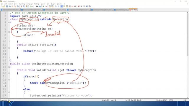 #28. Custom Exception in Java смотреть онлайн