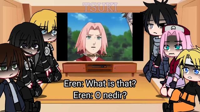 AoT And Naruto React To Naruto Vs Orochimaru | Gacha Life / Club | Tsuki-chan~