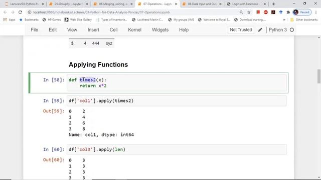 Pandas: GroupBy, Merging, Concatenating, Joining, Operations, Data Input and Output смотреть онлайн