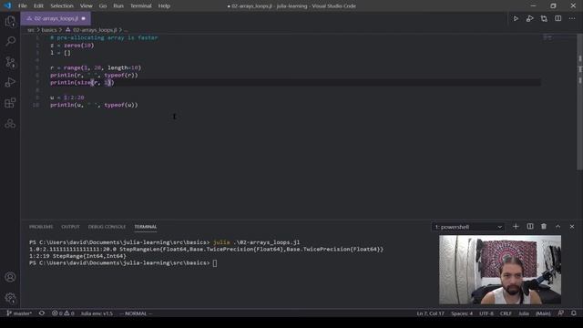 Julia Basics 4: Step Ranges, List Comprehension and Multi-Dimension Arrays смотреть онлайн